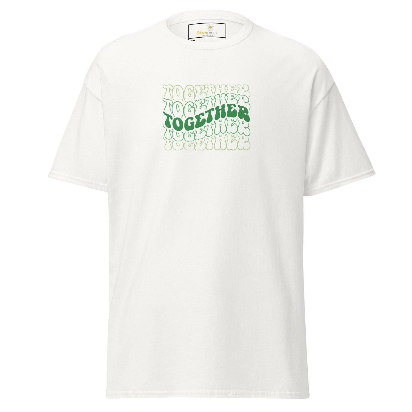 White T-shirt with Together graphic from T-SHIRT DESIGN TEE for Men and Women in sizes 2XL to 5XL