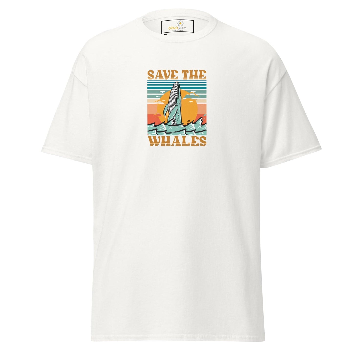 White T-shirt with whale graphic from T-SHIRT DESIGN TEE for Men and Women in 2XL to 5XL